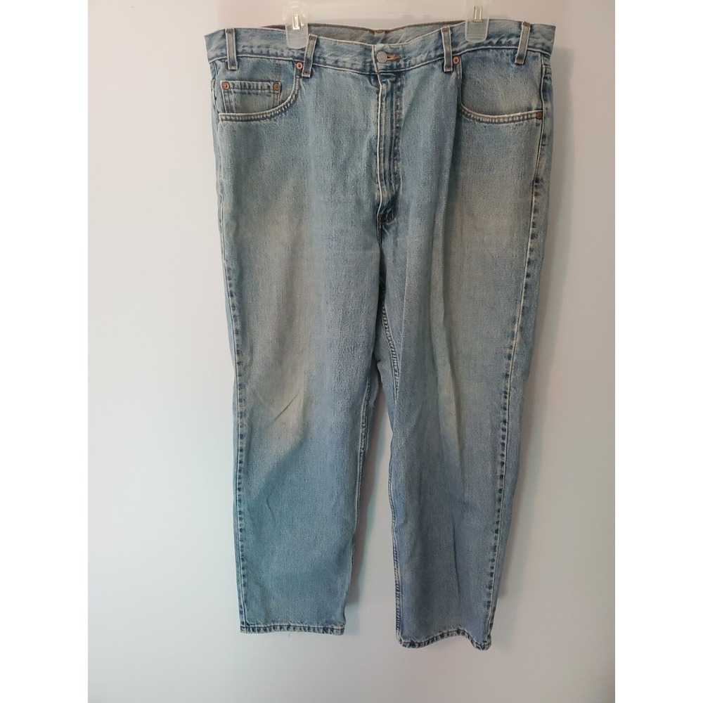 Levi's 550 Relaxed Fit Men's Jeans Size 42x30 Blue Denim Medium Wash Heal Wear